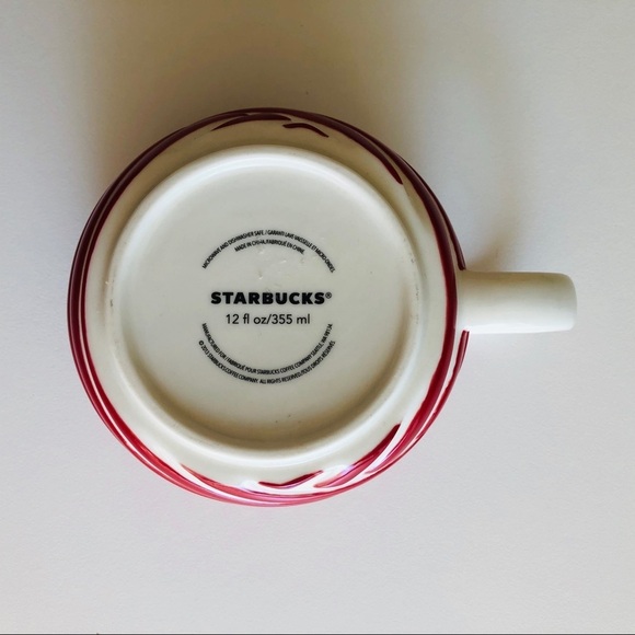 Starbucks 2013 Red White Swirl Stripe Holiday Coffee Mug Cup 12 oz. Candy Cane - Picture 5 of 7